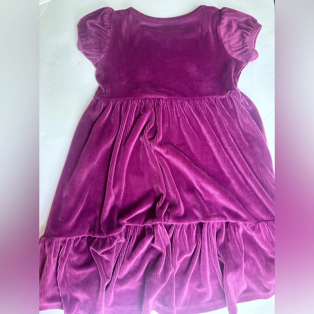 3T Millie Loves Lilly Velvet Tiered Dress in Plum Purple